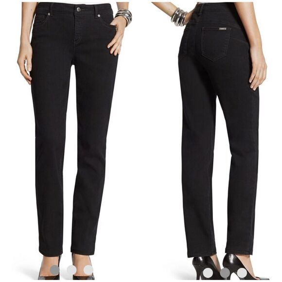 Chico's So Lifting Slim-Leg Jeans Size 12 Short Black - Picture 8 of 8